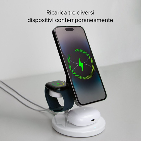 Stazione di ricarica wireless 3 in 1