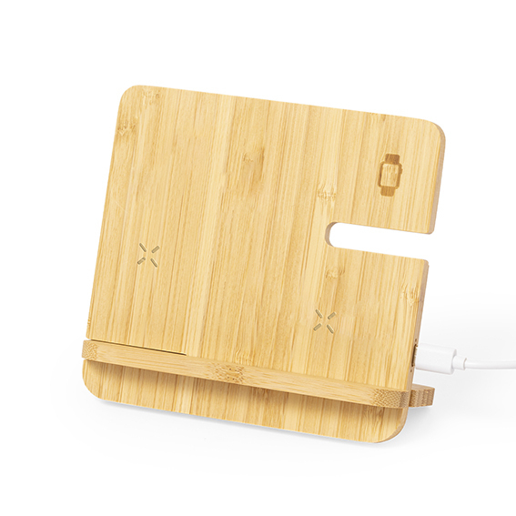 Caricatore multiplo wireless in bamboo